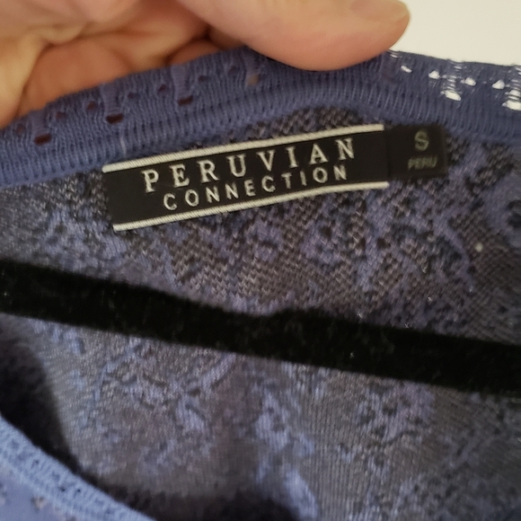 Peruvian Collection sheath knit midi blue dress - Picture 4 of 10